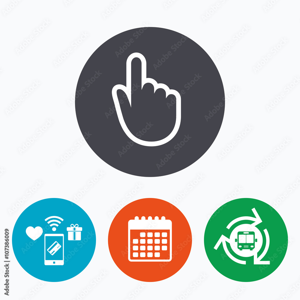 Hand cursor sign icon. Hand pointer symbol. Hand cursor sign icon. Hand pointer symbol.