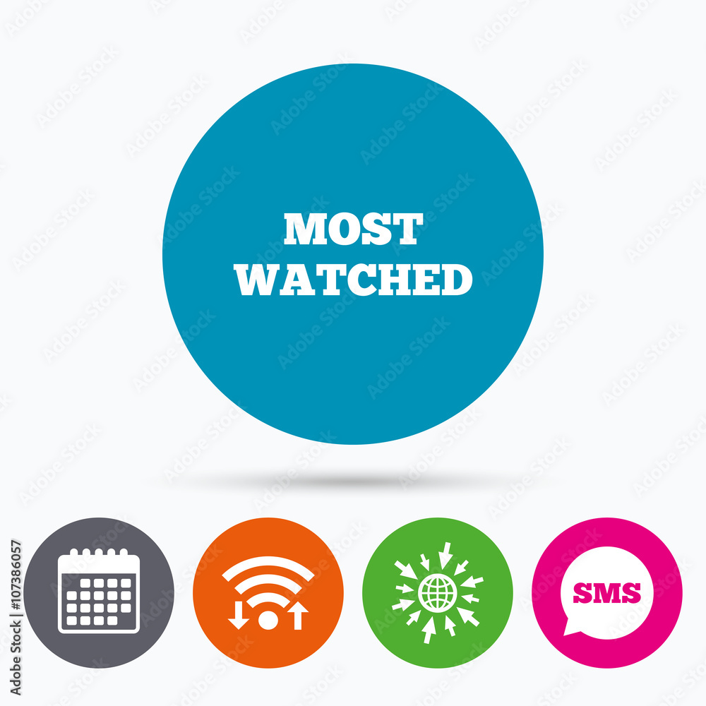 Most watched sign icon. Most viewed symbol. Most watched sign icon. Most viewed symbol.