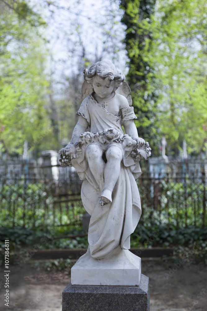 Angel and cross monument