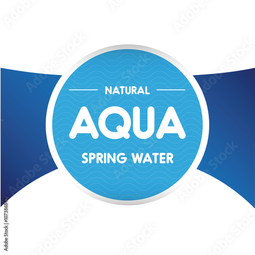 Aqua water wave label or sticker