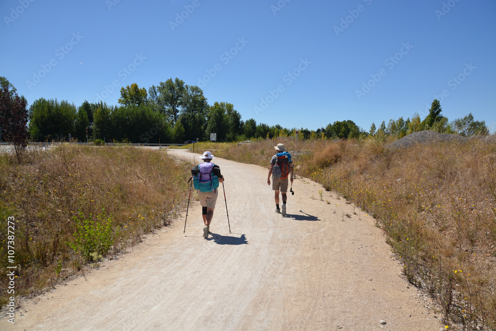peregrinos durante el Camino de Santiago peregrinos durante el Camino de Santiago