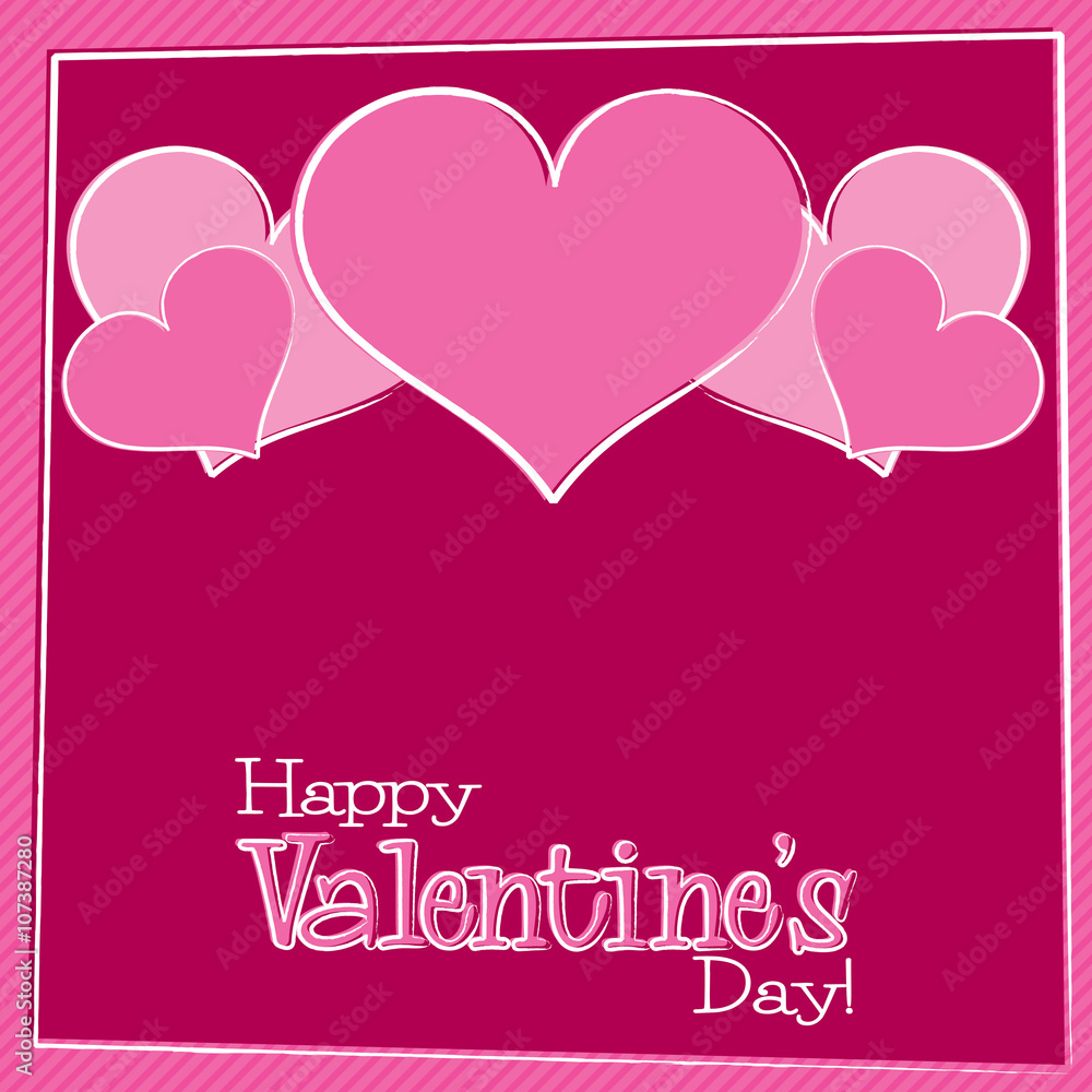 Bright hand drawn Valentine's Day card in vector format.