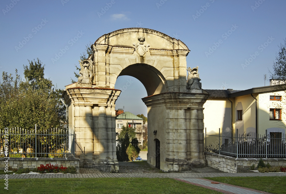 Old gate in Dabrowa Tarnowska. Poland