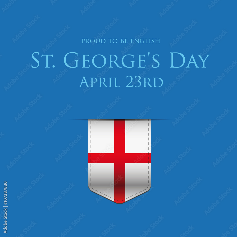 Obraz premium St George Day England flag ribbon banner or poster