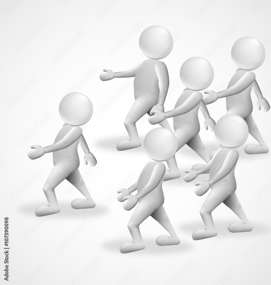 3d people marching business group vector symbol 3d people marching business group vector symbol