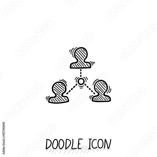 Fototapeta Naklejka Na Ścianę i Meble -  Doodle connection icon. Vector communication concept. Social.