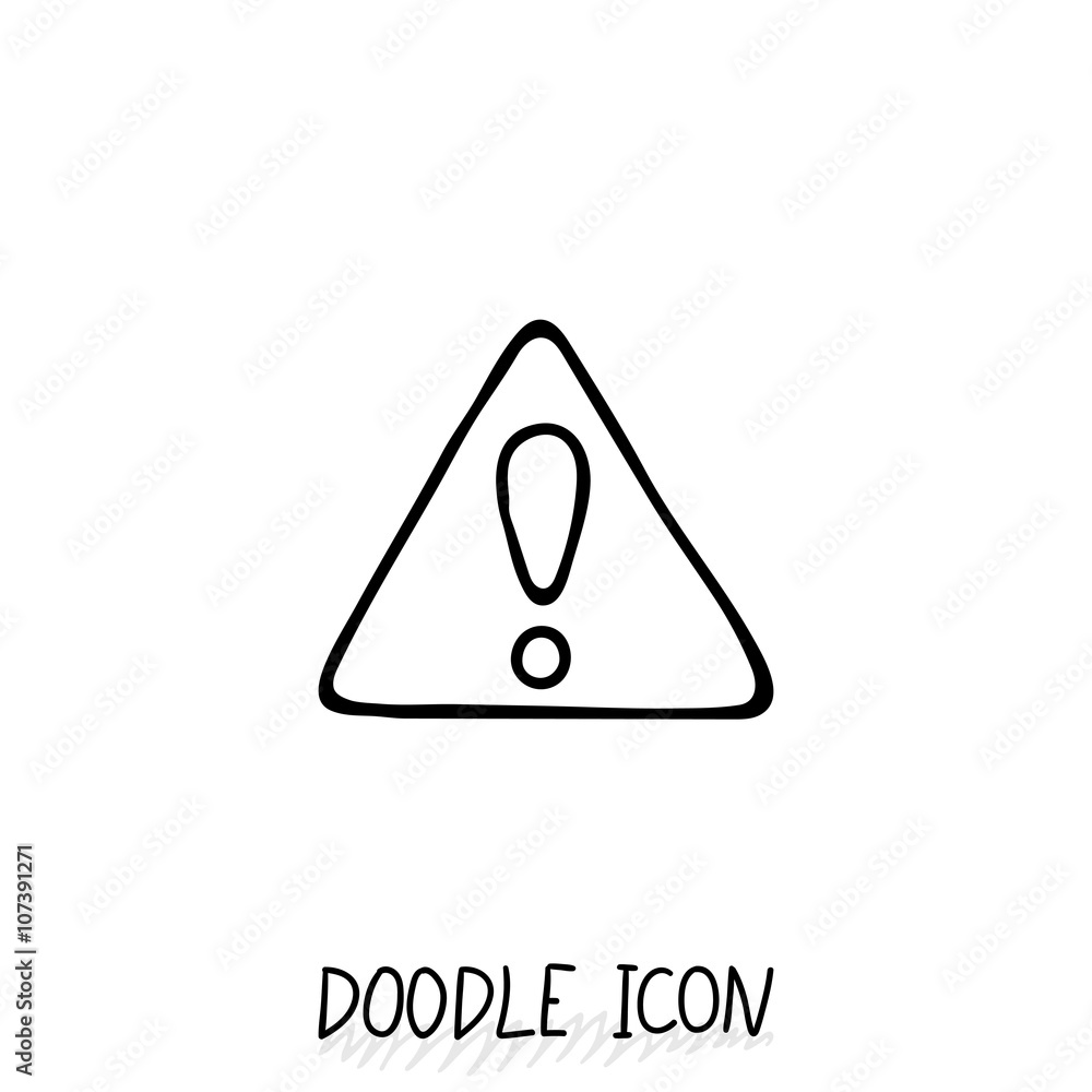 Doodle hazard warning sign with exclamation mark. Alert symbol. Doodle hazard warning sign with exclamation mark. Alert symbol.