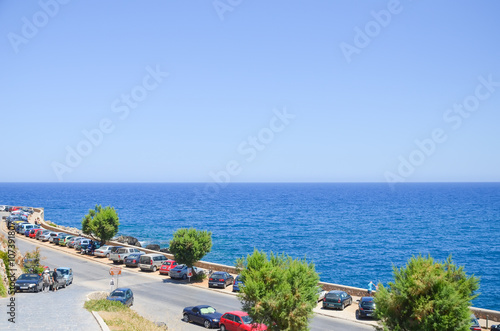 Car parking on the beach in Rethymnon