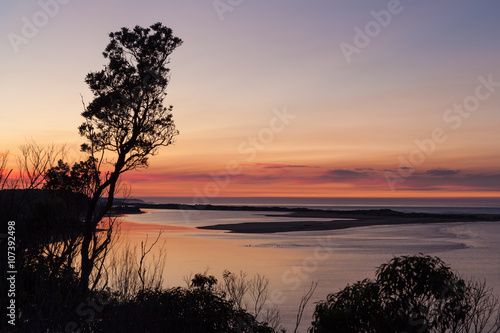 Beautiful sunrise at Snowy River mouth, Victoria, Australia