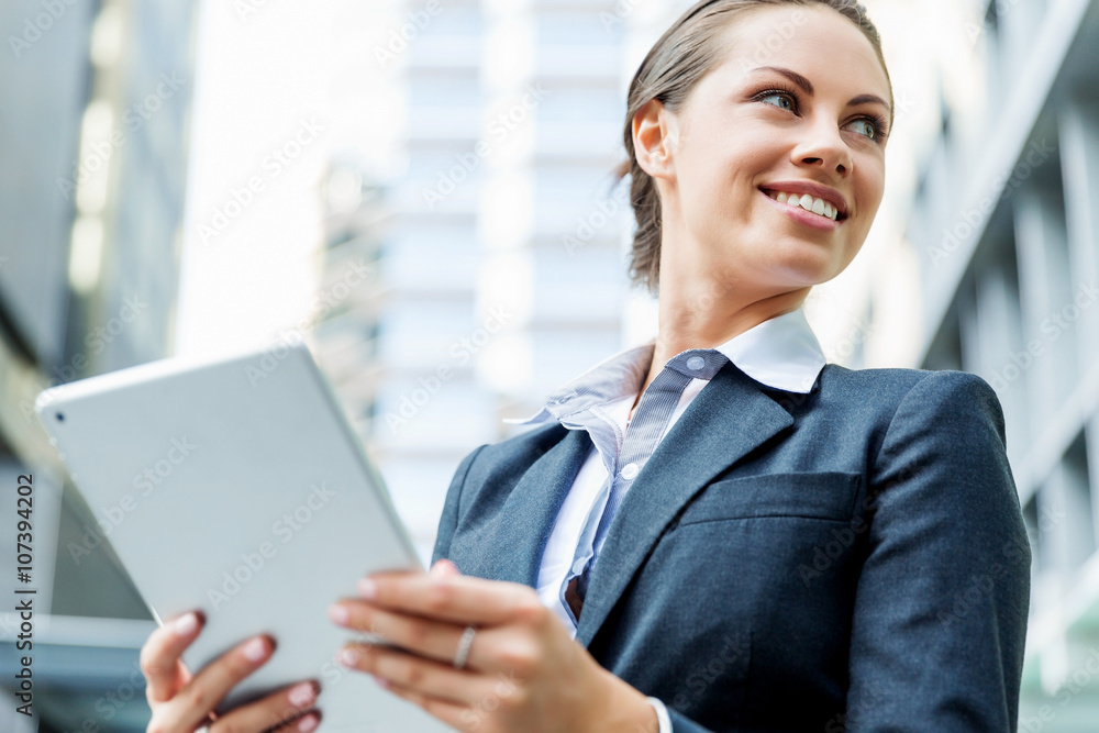 Portrait of business woman smiling outdoor Portrait of business woman smiling outdoor