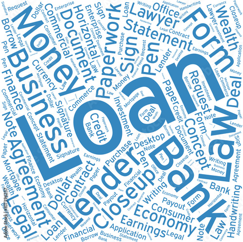 Loan,Word cloud art  background