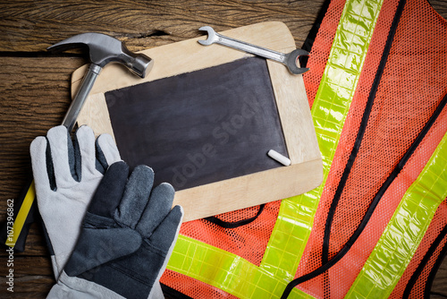 slate board, protective clothing and Hand Tool