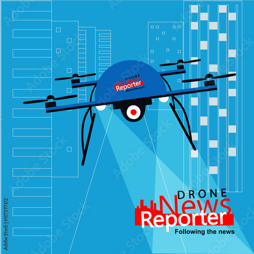 dron de noticias por la ciudad