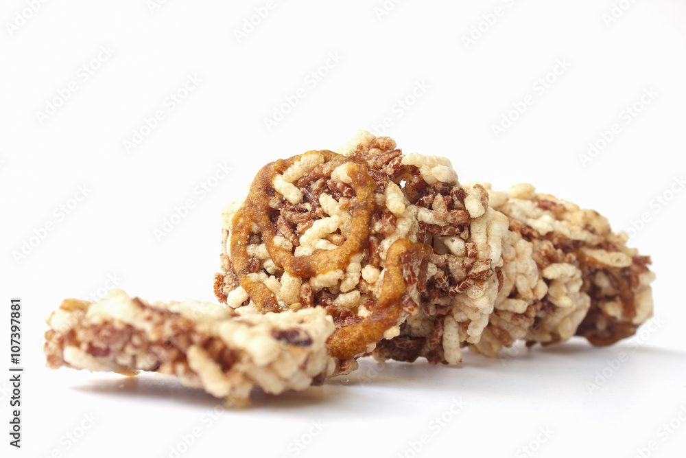 rice pop isolated on white background rice pop isolated on white background