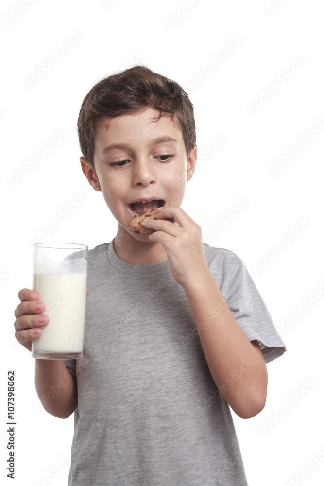 Little boy eating chocolate chip cookie Little boy eating chocolate chip cookie