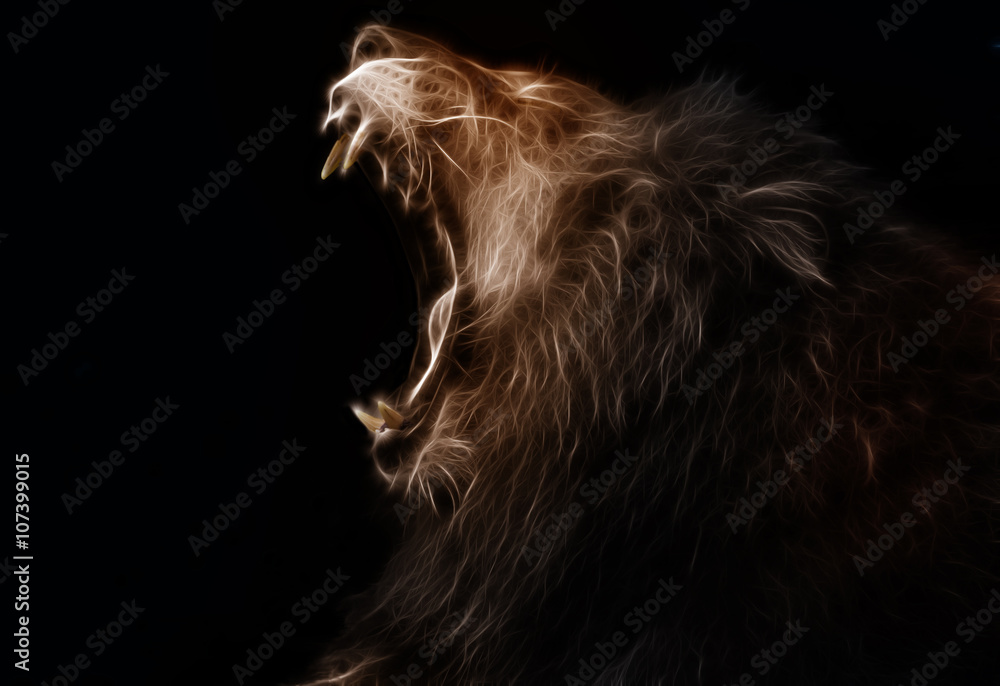Fototapeta premium Cyfrowy projekt fraktali lwa