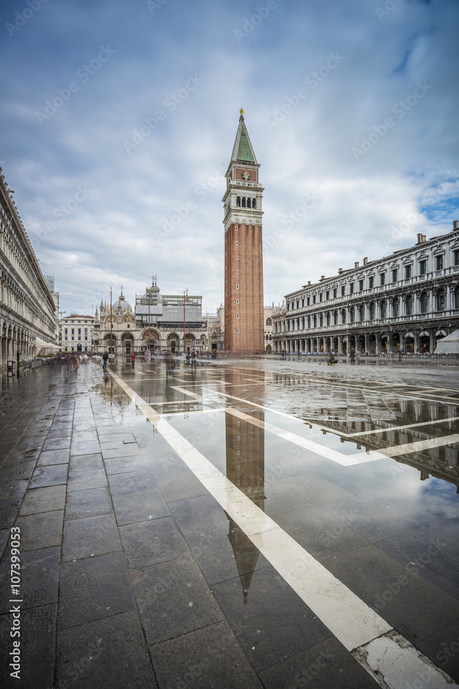 St. Marks Square (Piazza San Marco) during high tide, Venice (Venezia), Italy, Europe
