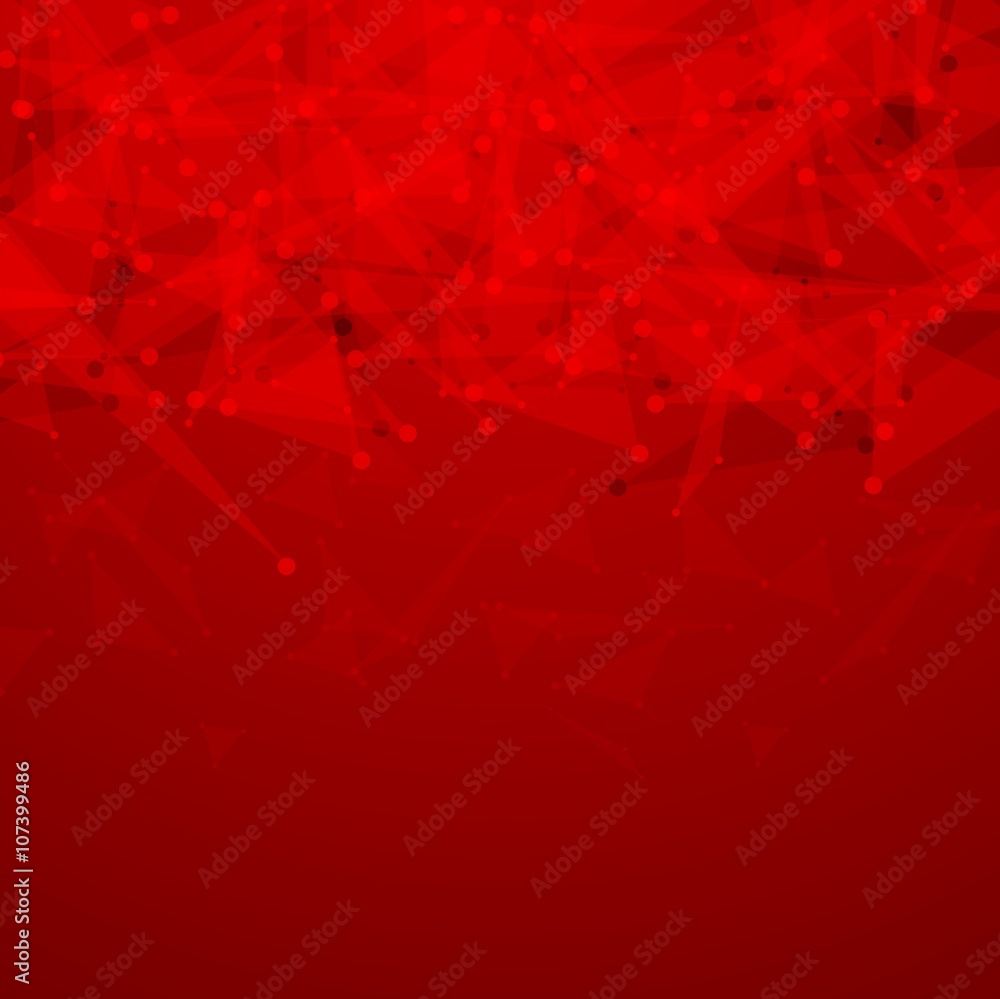Bright red tech polygonal background