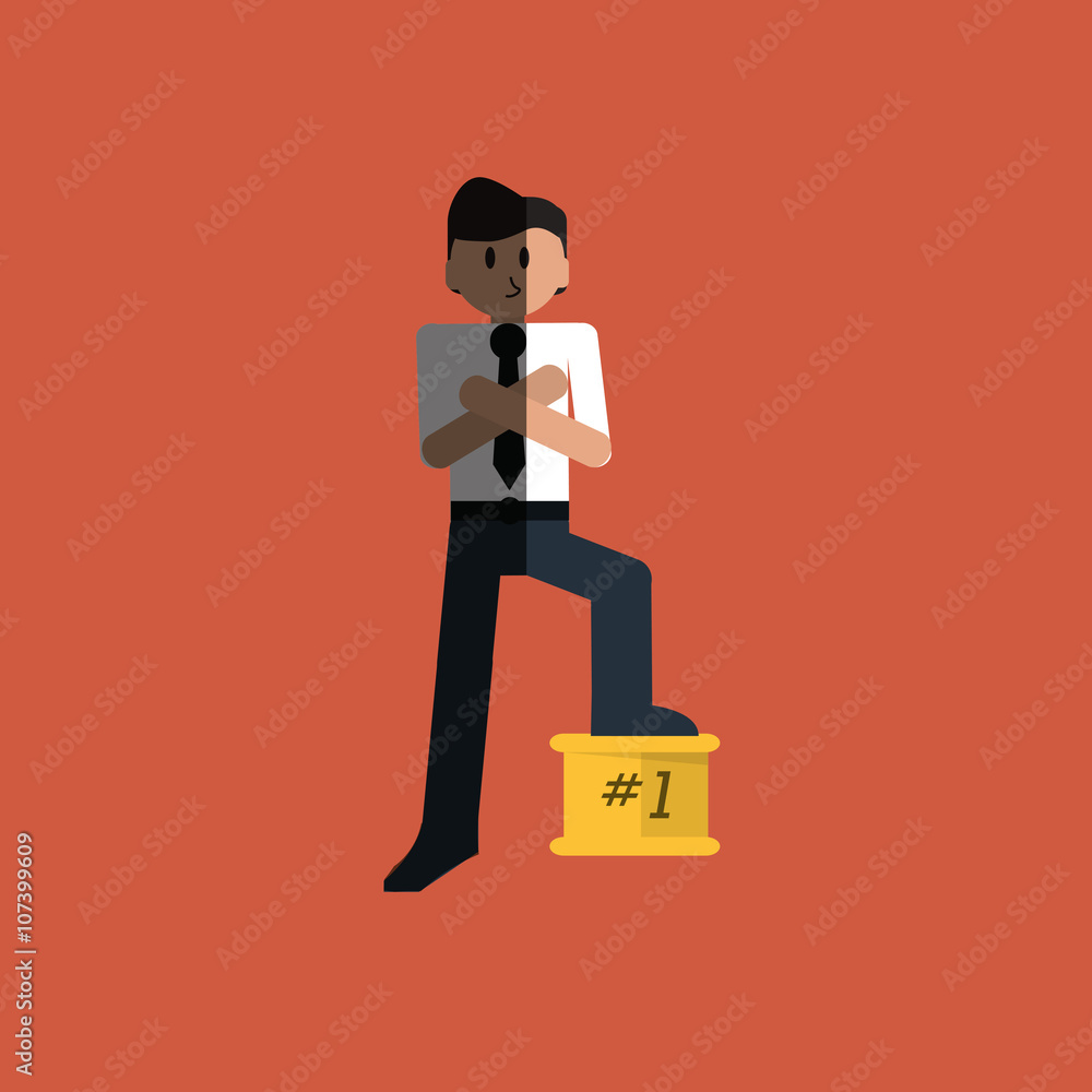 Winner and businessman design, vector illustration Winner and businessman design, vector illustration
