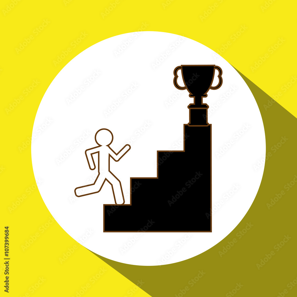 Winner and trophy design, vector illustration Winner and trophy design, vector illustration