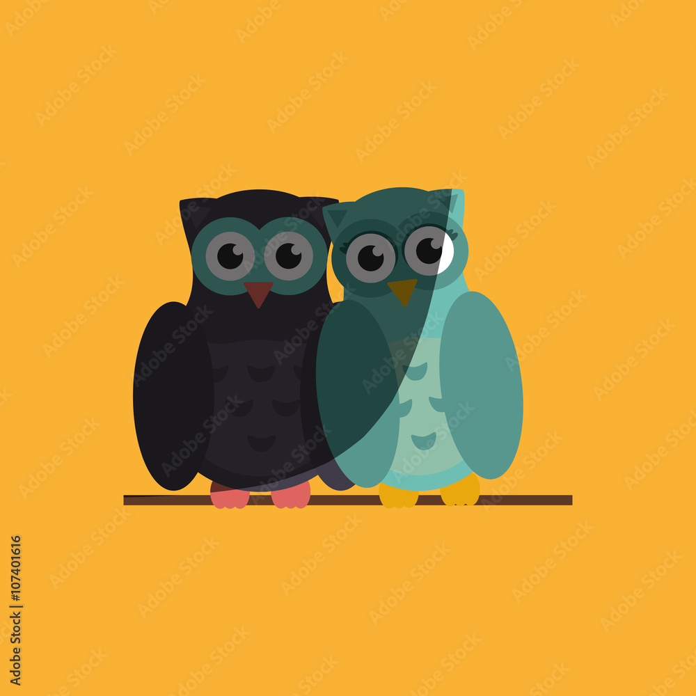 Fototapeta premium Love with owl design, vector illustration