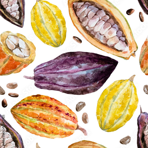 Watercolor cocoa pattern