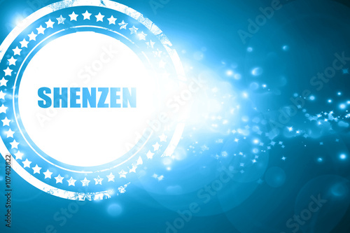 Blue stamp on a glittering background: shenzen