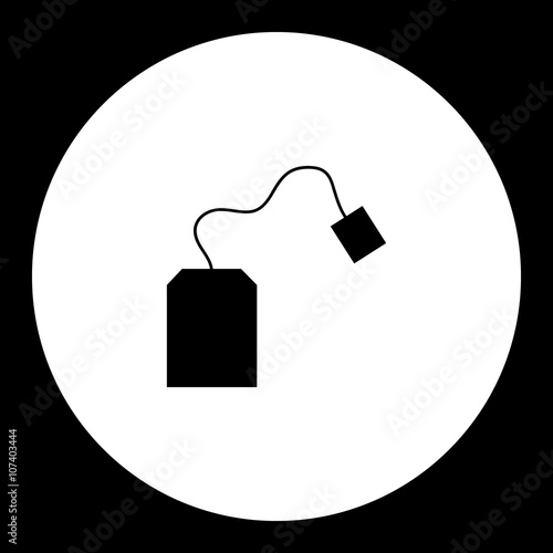 simple teabag for making tea silhouette icon eps10