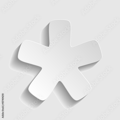 Asterisk star sign. Paper style icon