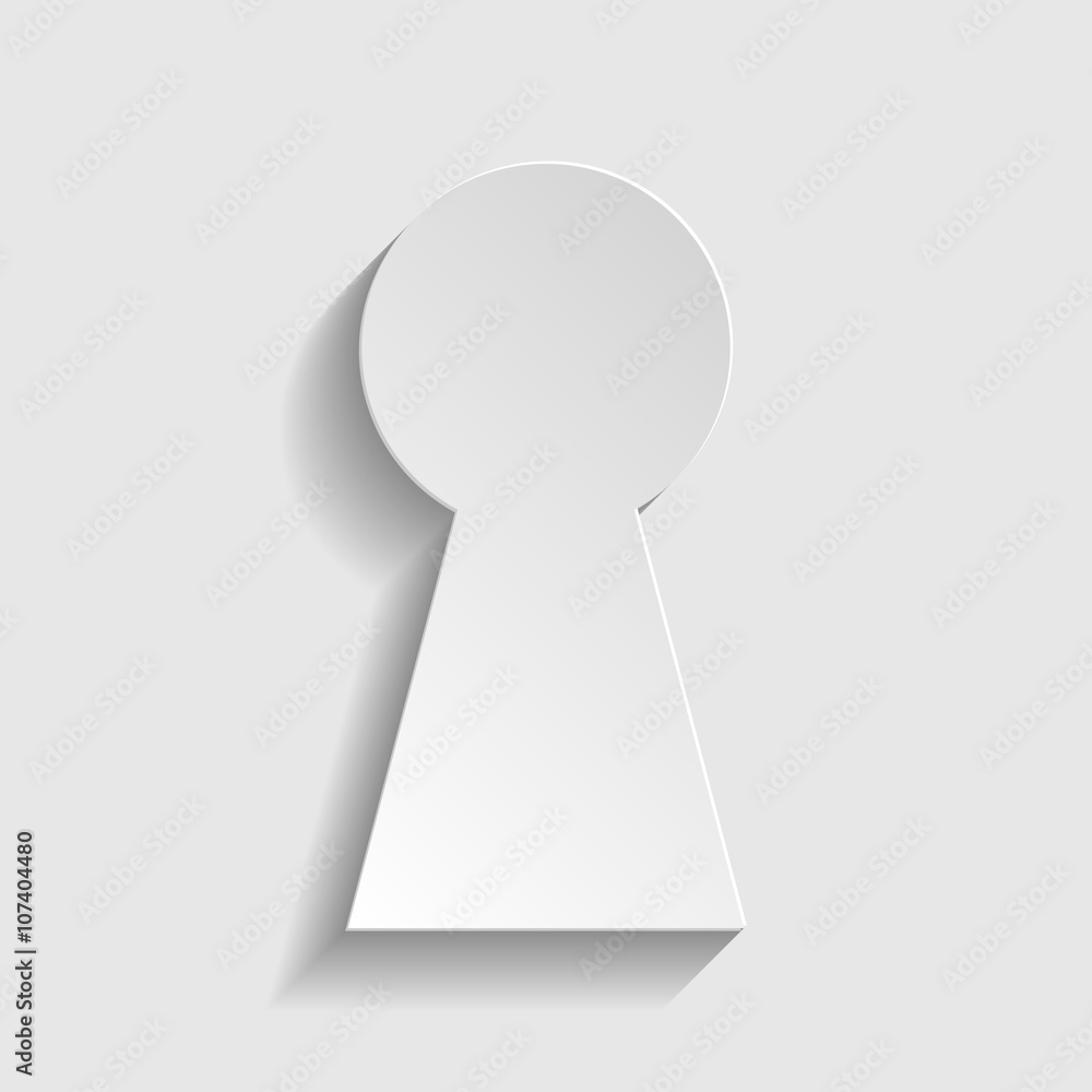 Keyhole sign. Paper style icon Keyhole sign. Paper style icon