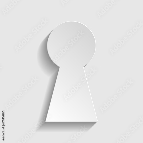 Keyhole sign. Paper style icon