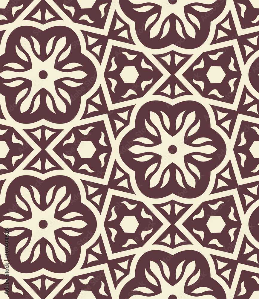 Geometric Floral Seamless Vector Pattern 23 Geometric Floral Seamless Vector Pattern 23
