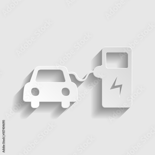 Electrocar battery charging sign