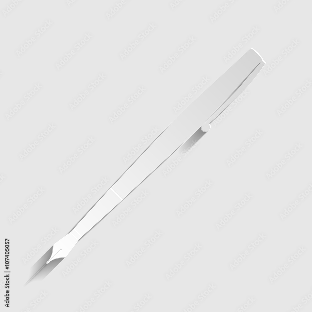 Pen sign. Paper style icon Pen sign. Paper style icon