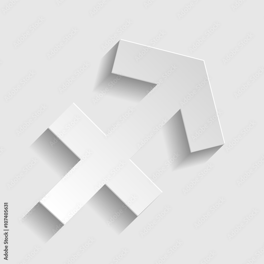 Sagittarius sign. Paper style icon Sagittarius sign. Paper style icon