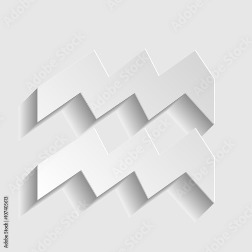 Aquarius sign. Paper style icon