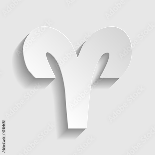 Aries sign. Paper style icon