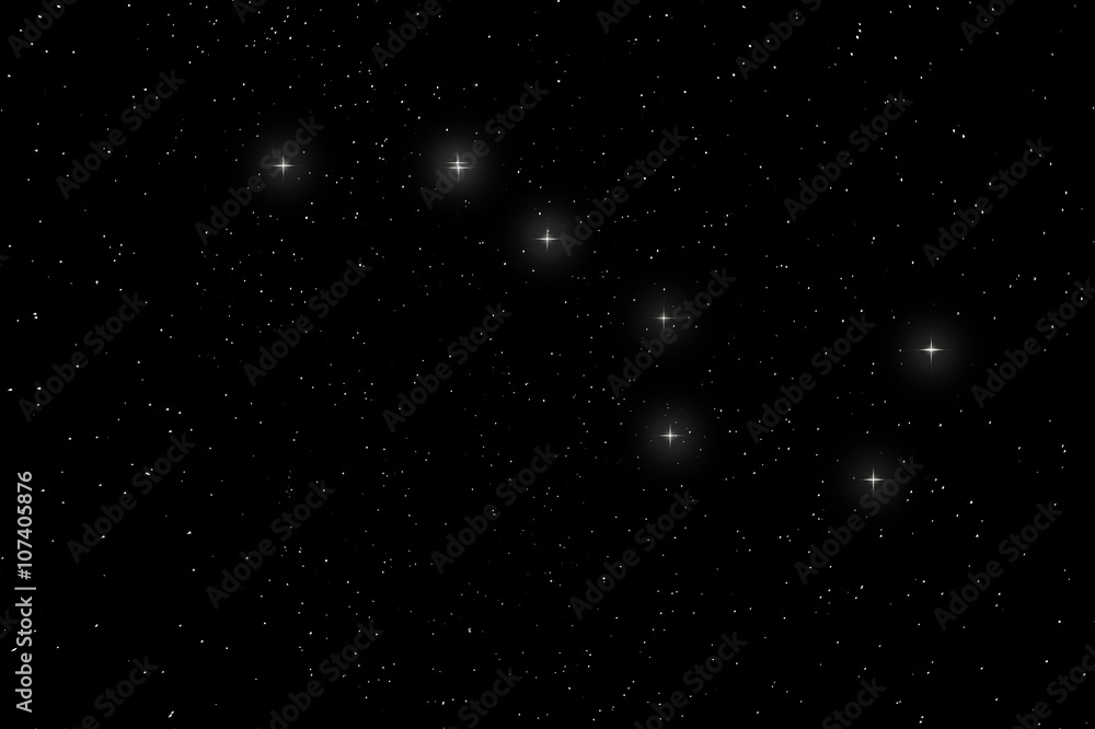 Big Dipper Constellation, Ursa Major - obrazy, fototapety, plakaty 