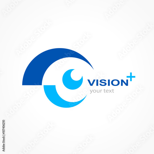  vision logo design, silhouette eye symbol icon vector