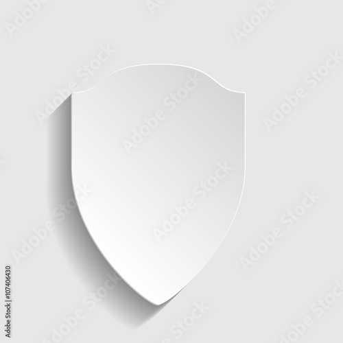 Shield sign. Paper style icon
