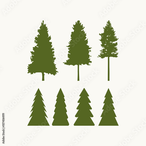 Camping symbols. silhouettes of trees © biblebox