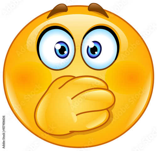 Hand on mouth emoticon