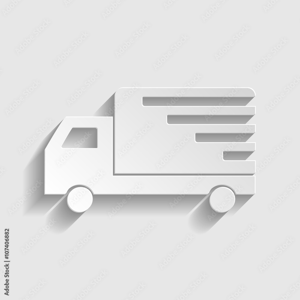 Delivery sign. Paper style icon Delivery sign. Paper style icon