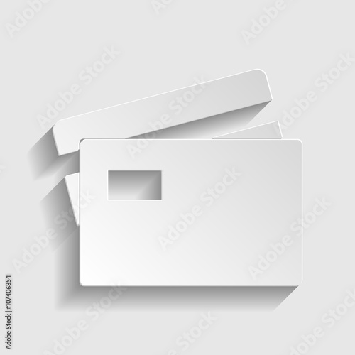 Credit Card sign. Paper style icon