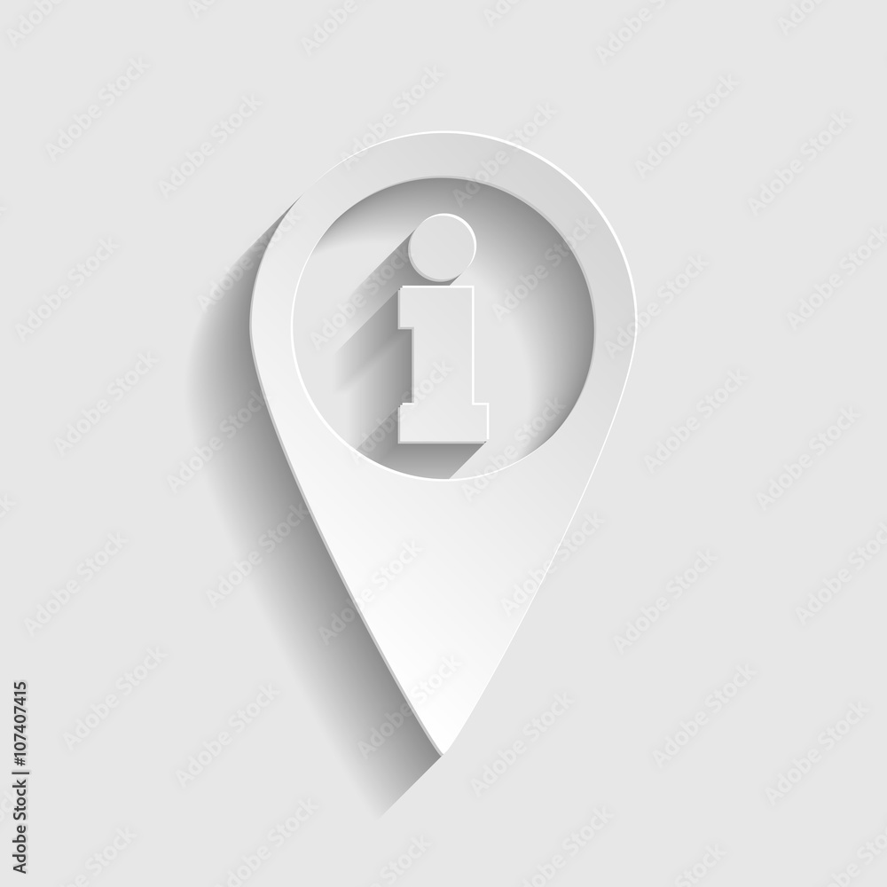 Map pointer with information icon Map pointer with information icon