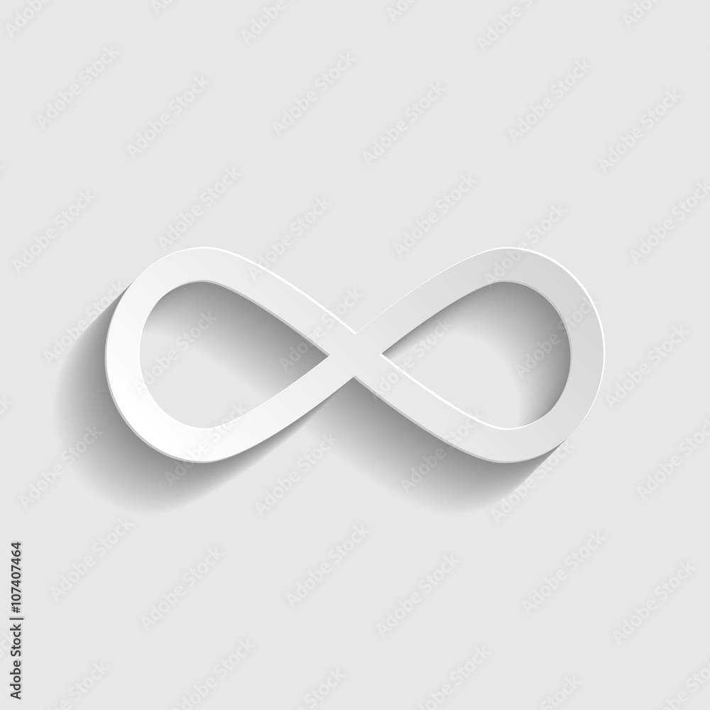 Limitless symbol. Paper style icon Limitless symbol. Paper style icon