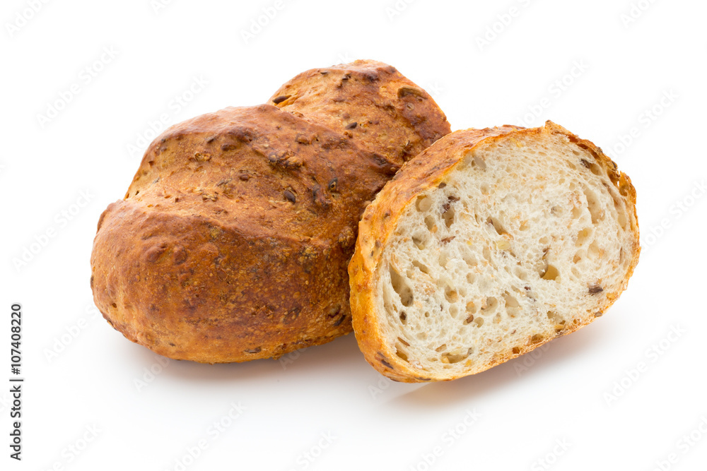 Loaf of bread isolated on white. Loaf of bread isolated on white.