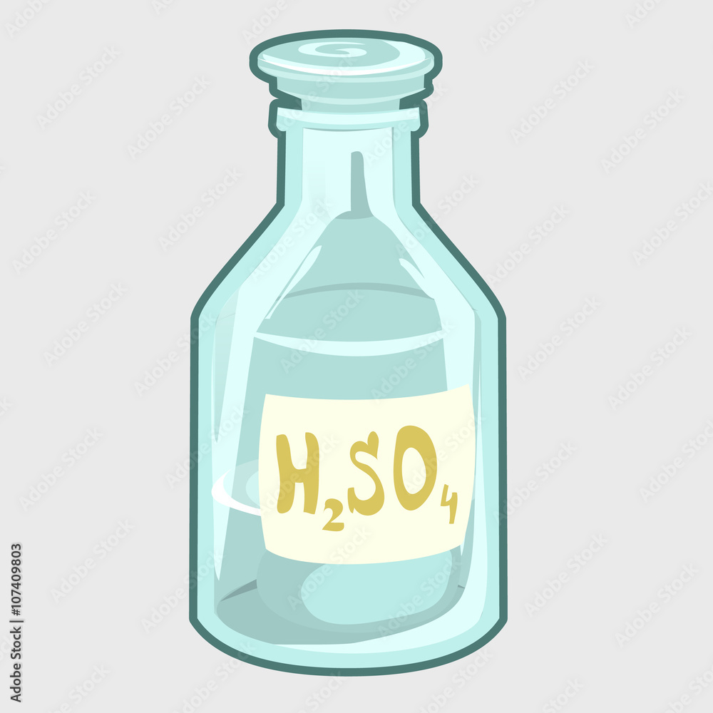 Glass bottle with chemical formula Glass bottle with chemical formula