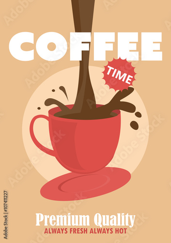 coffee cafe poster. vector illustration.