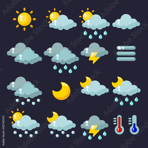 Meteorology icons set. Vector illustration